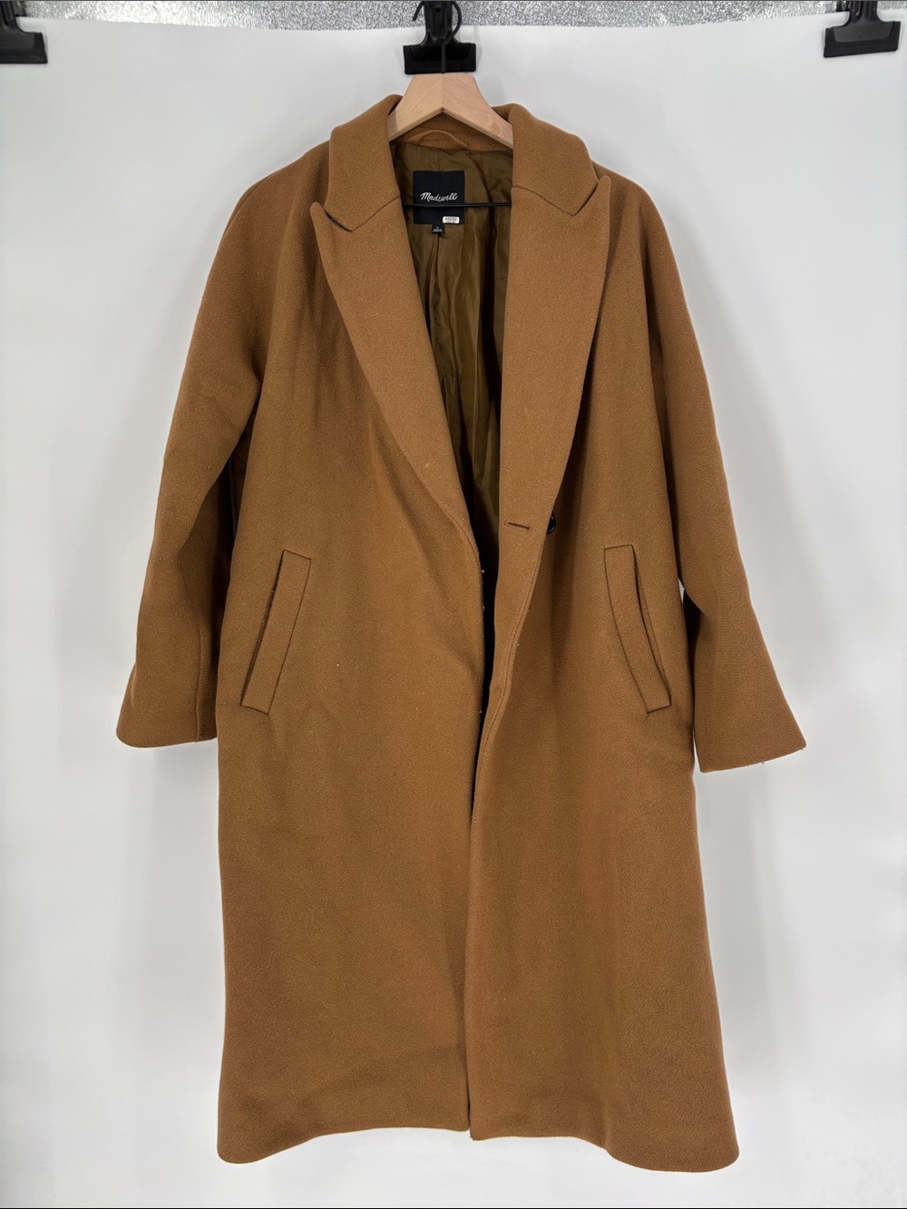 Madewell camel brown wool long coat 6